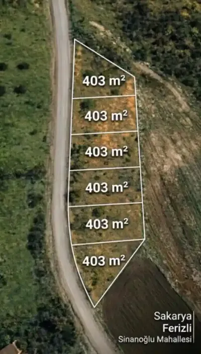 Ferizli Sinanoğlu’nda Asfalta Sıfır, 403 m² Satılık İmarlı Arsa Parselleri
